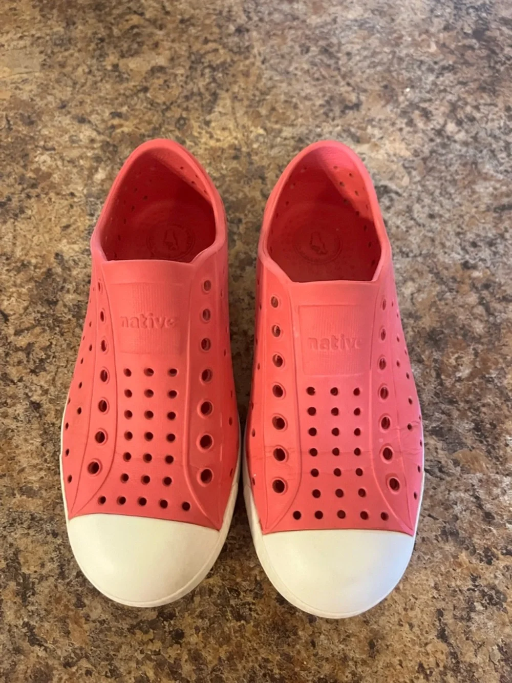 Native Kids Water Shoe Slip-On in Coral and White - Picture 1 of 3